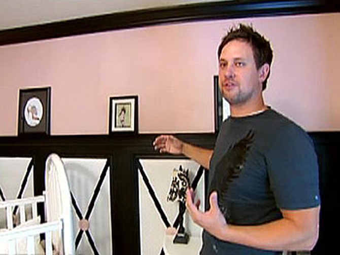 David painted his daughter's room dramatic black and pink.