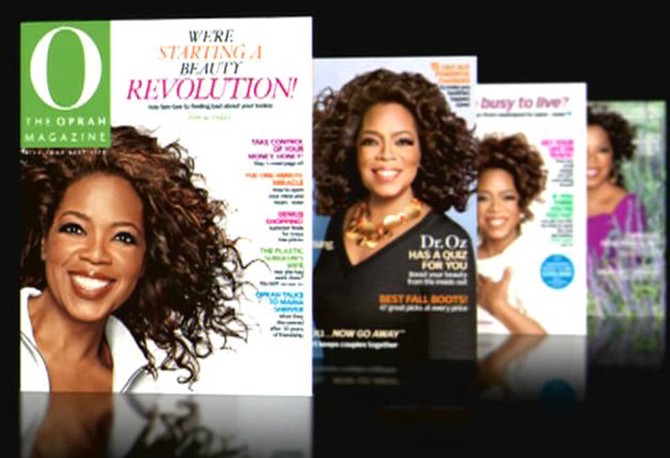 Oprah on the cover of O, The Oprah Magazine