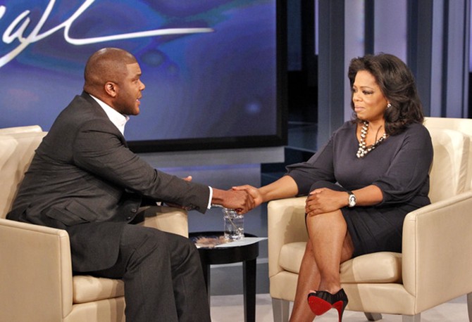 Tyler Perry on The Oprah Show in October 2010