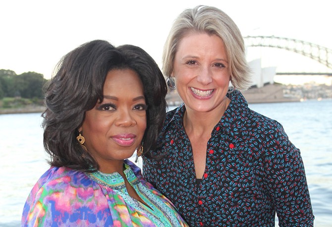 Oprah with the premiere of New South Wales Kristina Keneally
