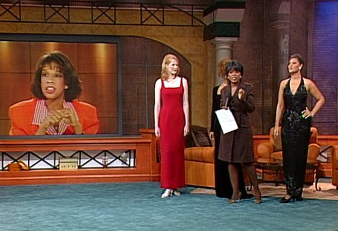 Oprah and her audience help Gayle find a dress in 1997
