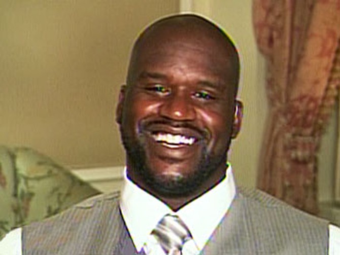 NBA star Shaquille O'Neal is Brenden's new friend.