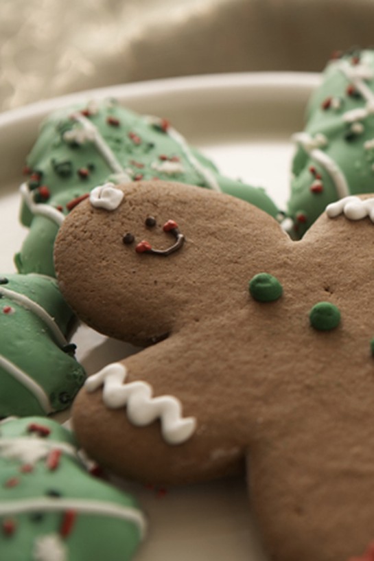 Gingerbread man and holiday cookies
