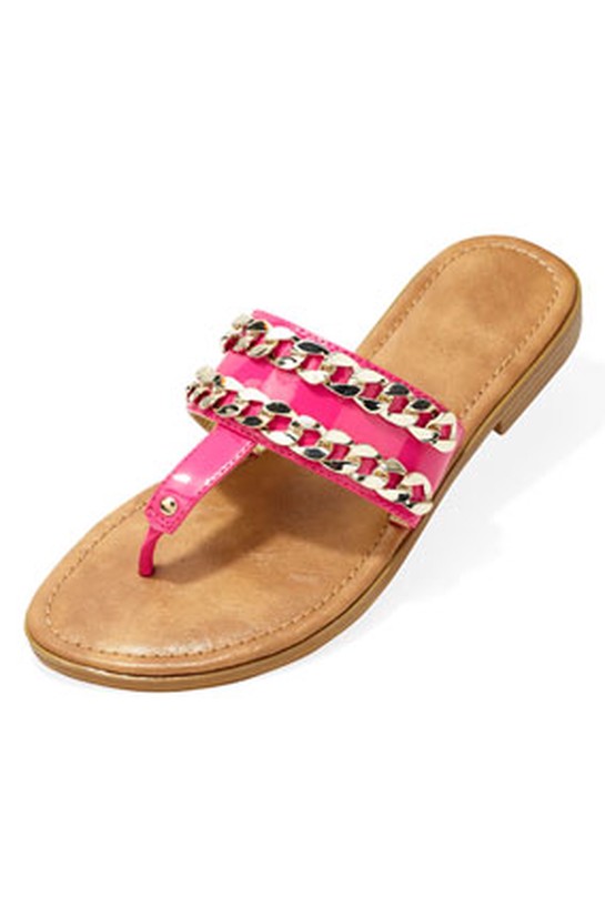 sandal with pink and gold detail