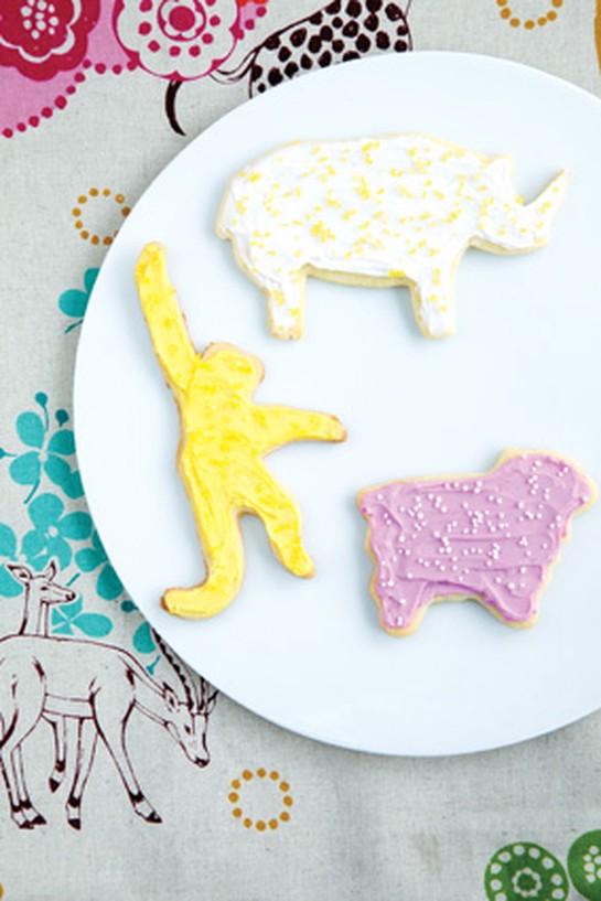 Animal Cookies with Frosting and Sprinkles