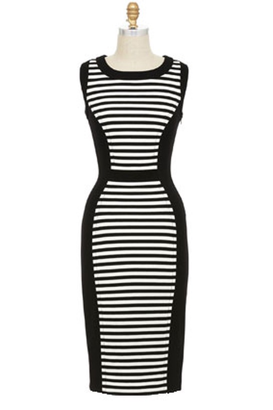 striped sheath dress