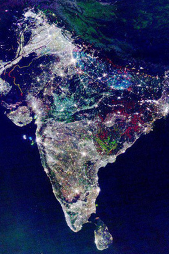 Indian Diwali lights from space