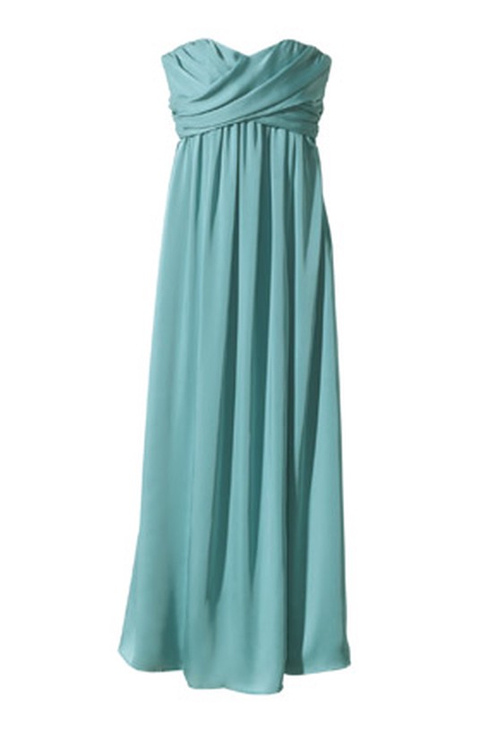 Target Strapless Wrap-Front Chiffon Maxi Dress in Blue Ocean