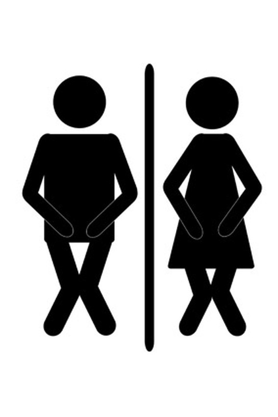 Male and female bathroom signs