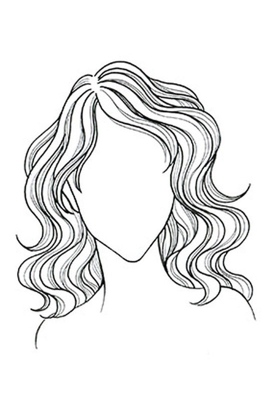 Wavy or Curly Hair, Heart Face