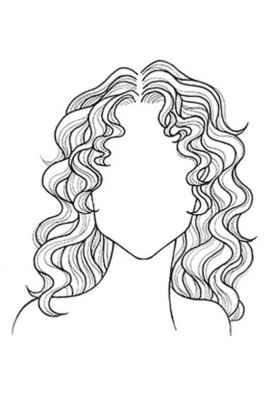 Wavy or Curly Hair, Square Face