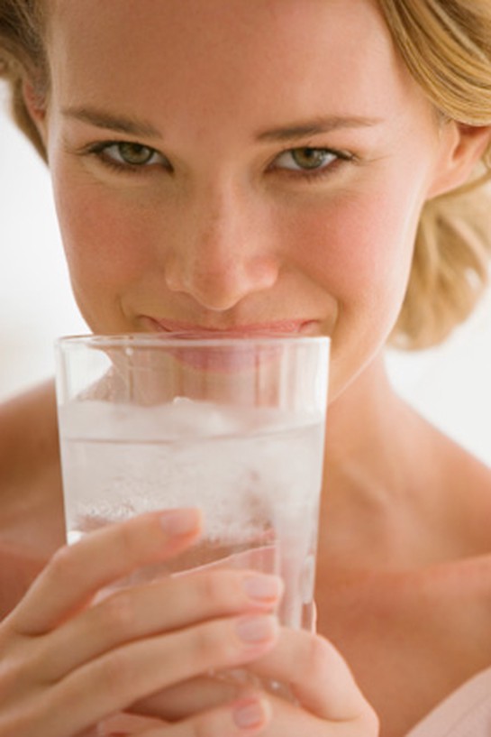women drinking water