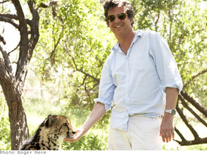Adam Glassman with cheetah