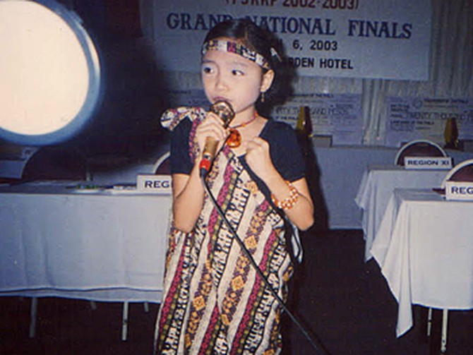 Charice Pempengco performs in a singing contest.