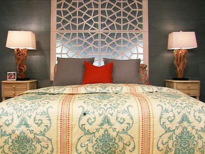 Ty Pennington created this decorative headboard and added LED lights.