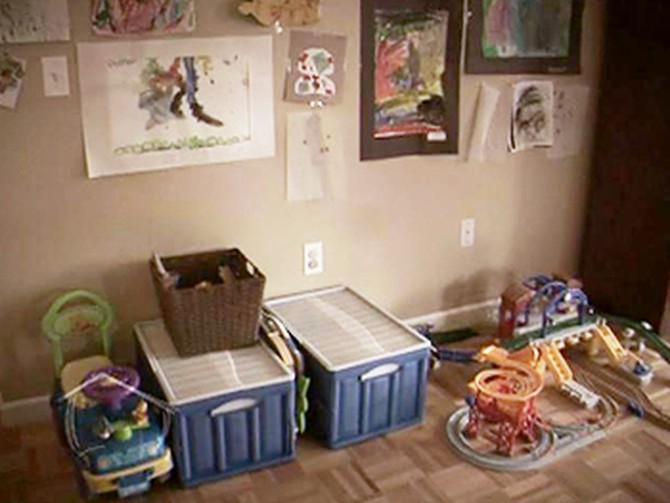 Babette's cluttered toy space