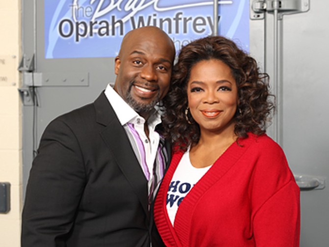 BeBe Winans and Oprah backstage