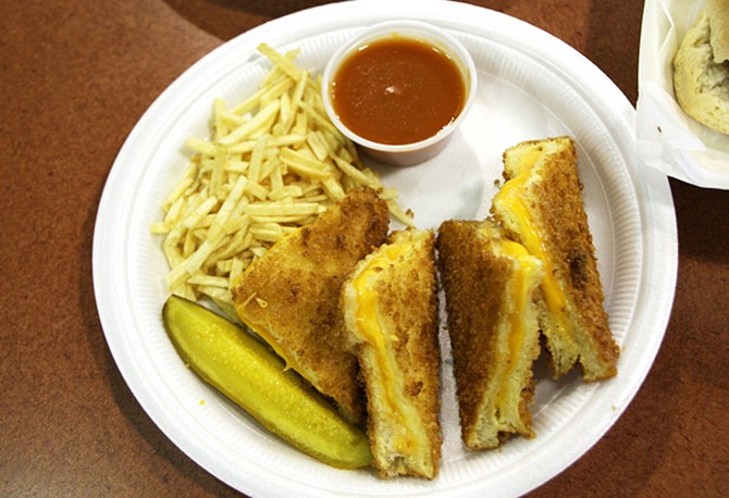 Fried grilled cheese