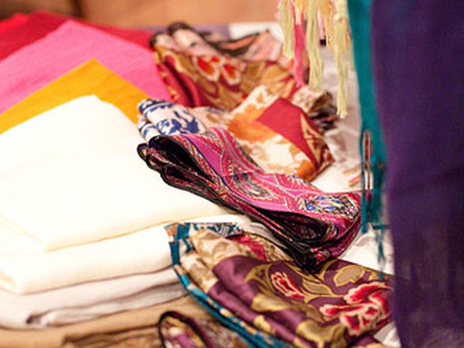 Silk scarves at Oprah's Accessory Boutique