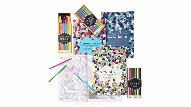 Hardie Grant Coloring Book with Bright Ideas Colored Pencils