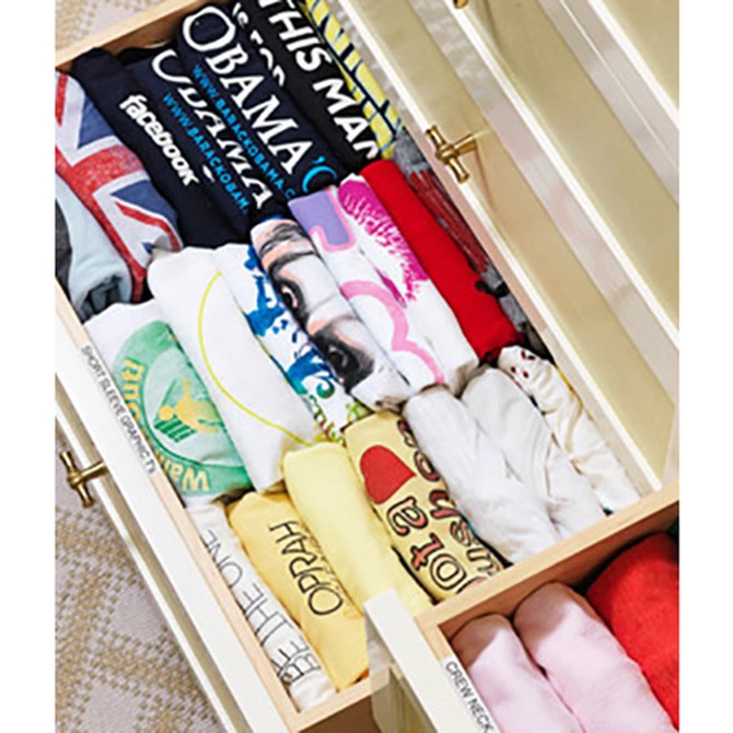 how to organize a t shirt drawer