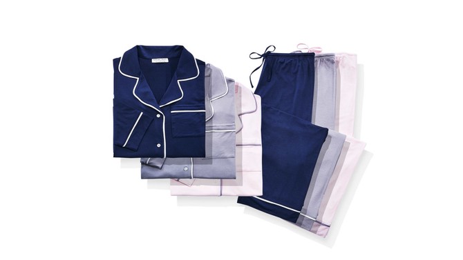 Luxe Milk Jersey Piped Pajama Sets