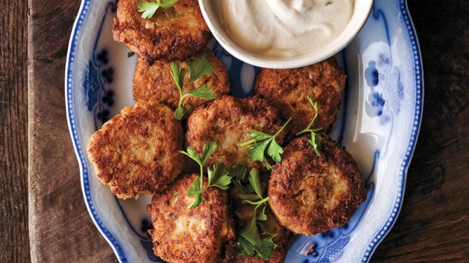 Falafel Patties with Tahini-Maple Dipping Sauce