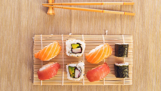 small serving of sushi