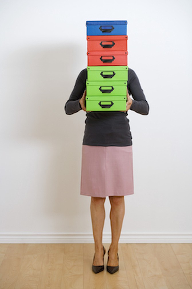 Woman with Boxes