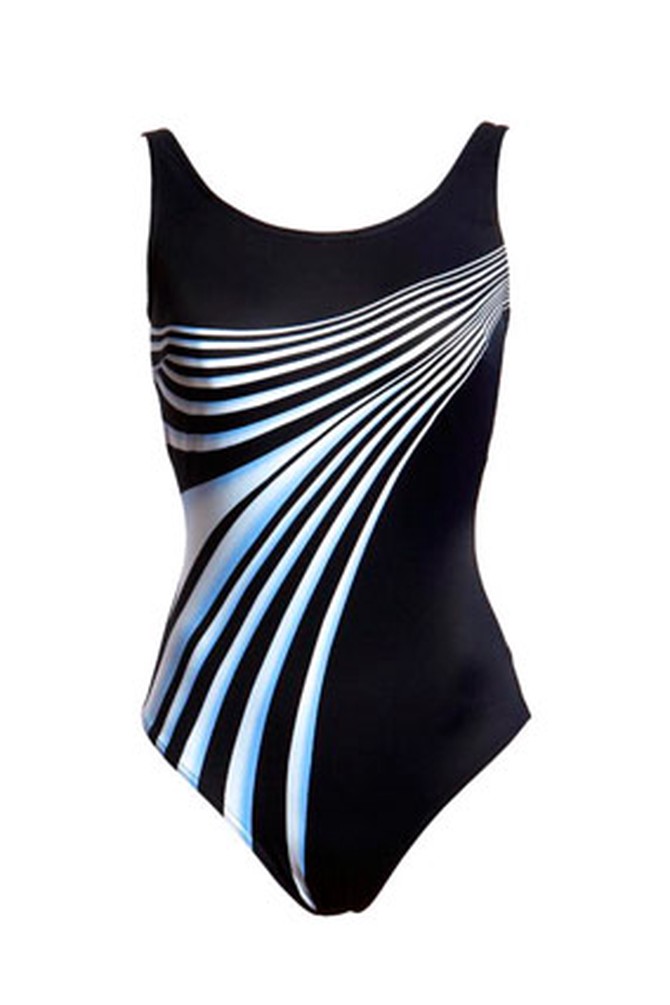 Swimsuit with stripes