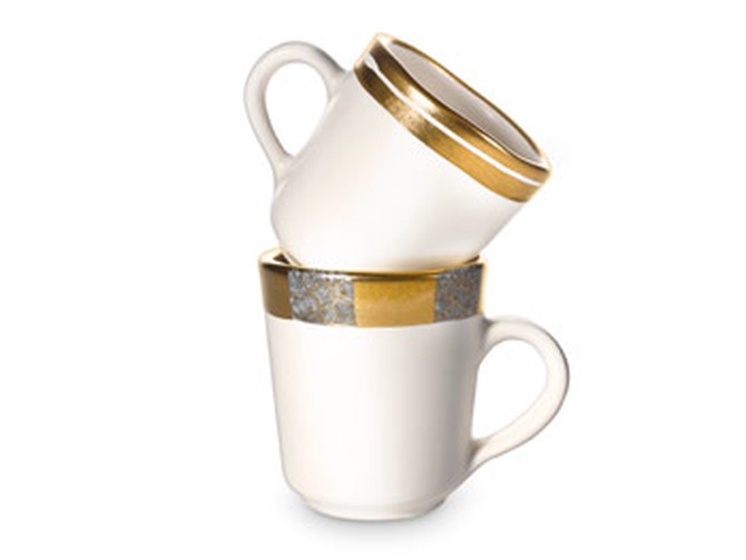 Michael Wainwright 24kt gold rimmed mugs