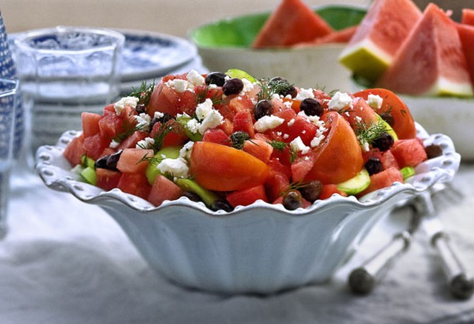 Watermelon and Tomato Salad with Feta