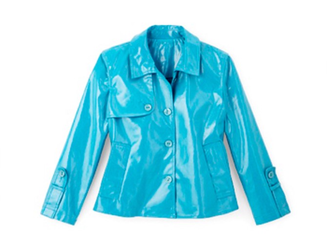 Irene Allison blue raincoat