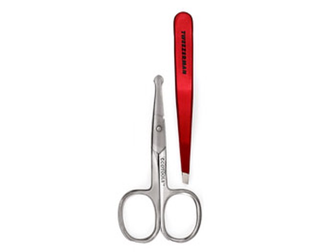 Tweezerman Slant Tweezer and EcoTools brow scissors