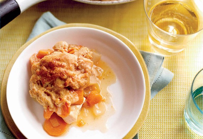 Biscuit-Topped Chicken and Root Vegetable Stew recipe