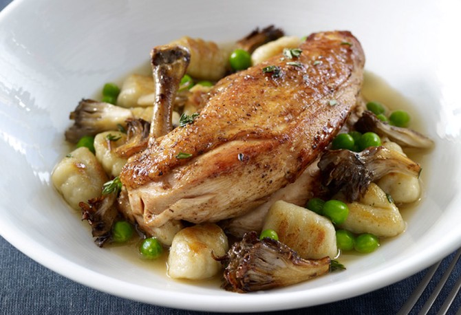 Harold's Pan-Roasted Chicken with Potato Gnocchi