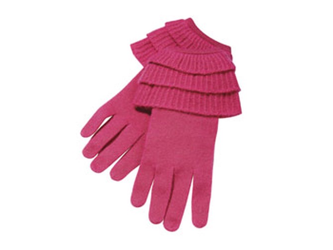 White + Warren Pink Gloves