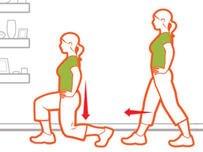 Standing lunge exercise