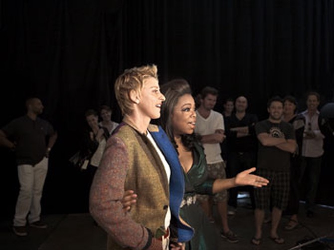 Oprah and Ellen at the O, the Oprah Magazine cover shoot