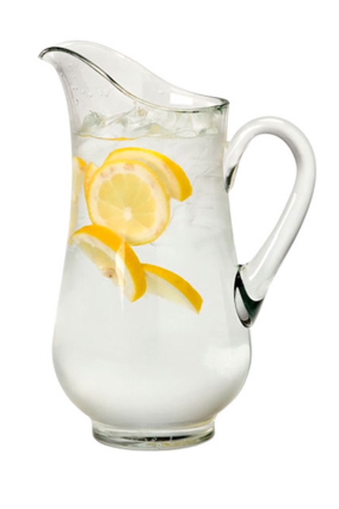 Carafe of water with lemon slices