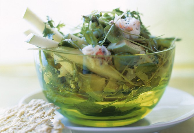 Maine Crab, Green Apple and Avocado Salad with Parmesan Tuiles Recipe