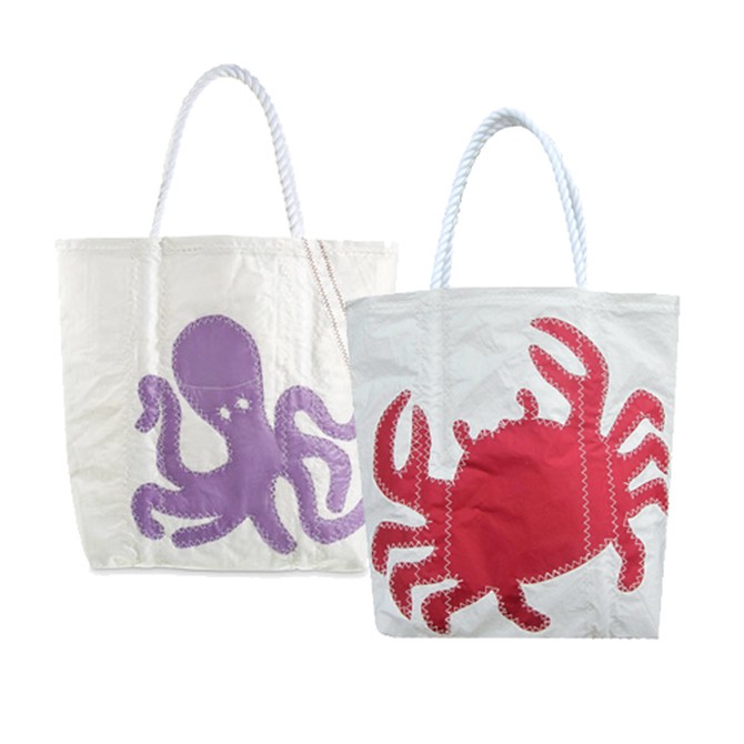 Octopus and Crab Tote Bags