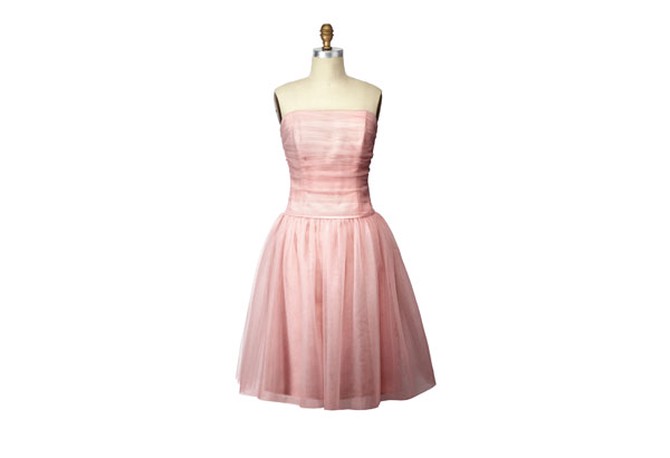 strapless pink cocktail dress