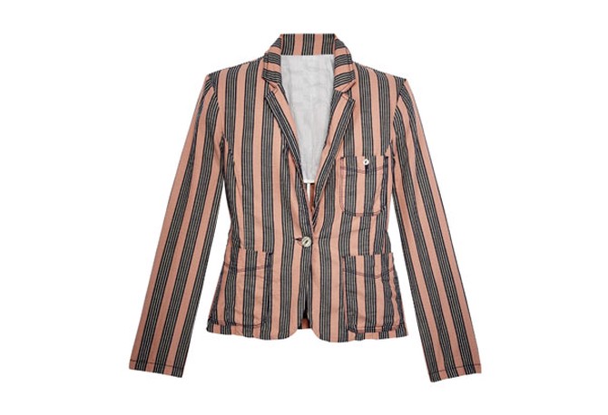 striped cotton blazer
