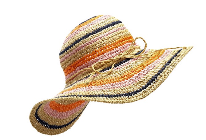 striped sun hat