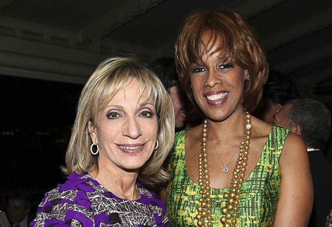 Gayle King and Andrea Mitchell at the white house