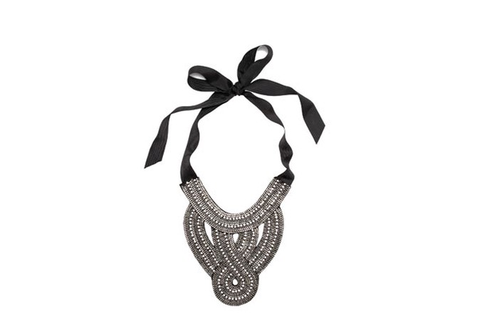 Rhinestone bib necklace