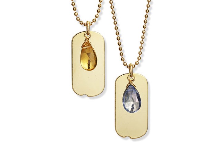 gold-plated dog tags