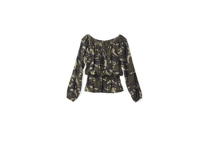 camouflage peasant blouse