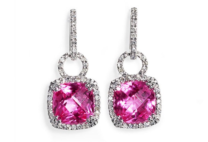 Brian Danielle diamond rose quartz earrings